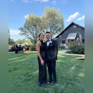 Azazie Black Halter Wedding Dress